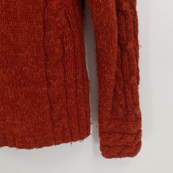 Icelandic Designs Orange Cable Knit Zip Cardigan - Picture 7 of 10